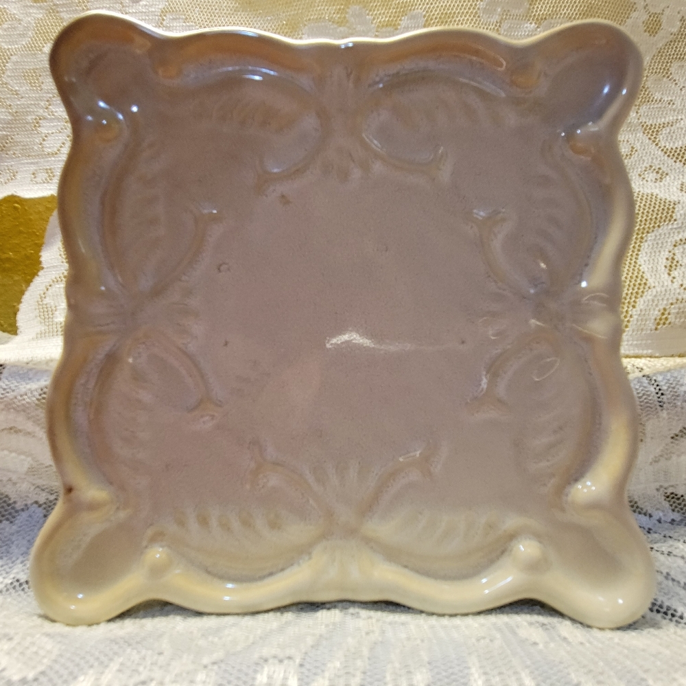Vtg California Pantry Square Tan Dessert Plate